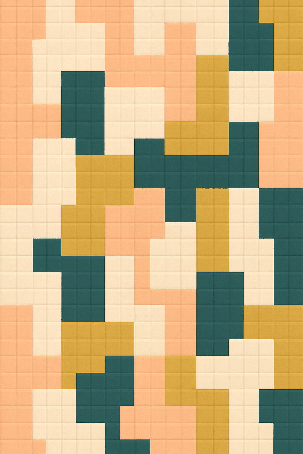 Abstract Geometric Pixel Art Print